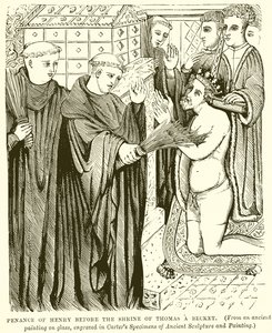Penance of Henry before the Shrine of Thomas a Becket by English School