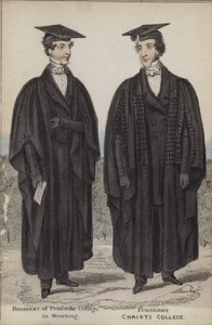 Pensioner of Pembroke College in mourning, Pensioner, Christs College by English School