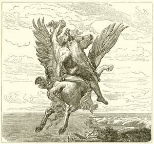Perseus on the Winged Horse Pegasus, with Medusa