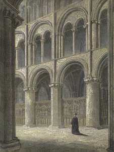 Peterborough Cathedral, View across the North Transept by English School