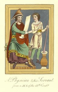Physician and His Servant, 13th Century by English School