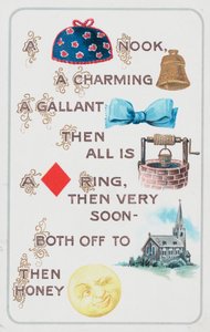Picture Puzzle postcard by English School