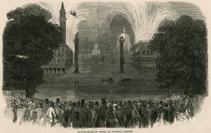 Picture model of Venice at Vauxhall Gardens, London by English School