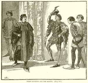 Piers Gaveston and the Barons by English School