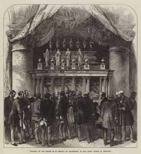 Pilgrims at the Shrine of St Edmund of Canterbury, in the Abbey Church of Pontigny by English School
