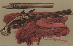 Pistol of Sir Ralph Abercrombie, and sash by which the body of Sir John Moore was lowered to his grave
