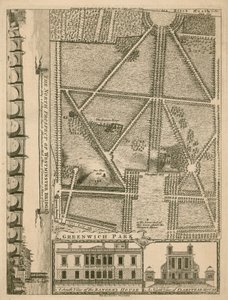Plan of Greenwich Park, London by English School