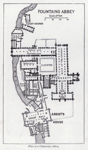 Plan of a Cistercian Abbey by English School