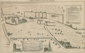 Plan of north west suburbs of London around St Giles in the Fields by English School