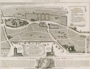 Plan of north west suburbs of London around St Giles in the Fields by English School