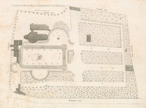Plan of the Royal Gardens, Vauxhall, London by English School