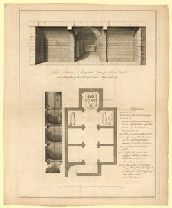 Plan of the Royal Vault under King Henry VII Chapel, Westminster Abbey, Built 1737 by English School