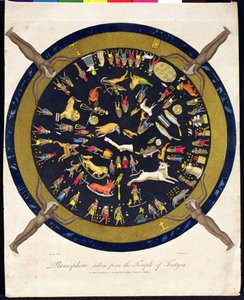 Planisphere taken from the Temple of Tentyra, engraved by J. Chapman, published by J. Wilkes