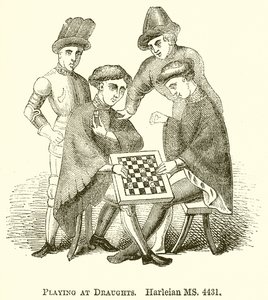 Playing at Draughts by English School