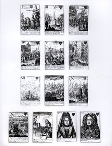 Playing Cards Commemorating the War of the Spanish Succession, Heart Suit, c.1707 by English School