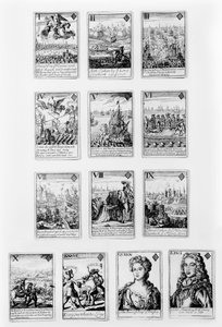 Playing cards with characters and scenes from the early 18th century by English School