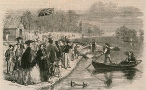 Pleasure Boats on the Water in Regents Park by English School