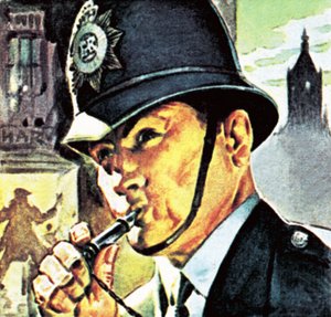 Policeman with his whistle