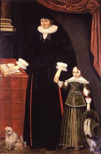 Portrait of a Lady and a Young Boy, Perhaps Anne Bonham and Her Son Hugh by English School