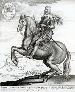 Portrait of Robert Devereux on Horseback by English School