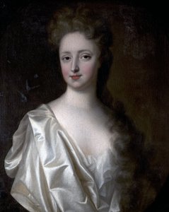 Portrait of a Young Woman in White Satin by English School