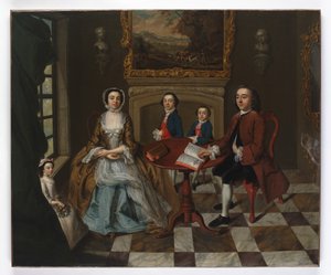 Portrait of a family in an interior, thought to be the Roubel family