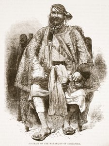 Portrait of the Maharajah of Dholepore, illustration from Cassell
