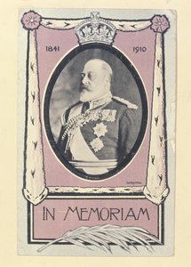 Postcard commemorating the death of Edward VII, c.1910 by English School