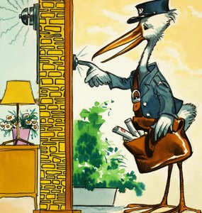 Postman stork rings the bell