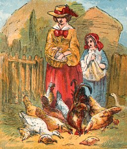 Poultry Eating Barley by English School