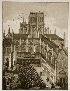 Preaching before the King and Prince of Wales at Pauls Cross in 1616, after a 17th century painting