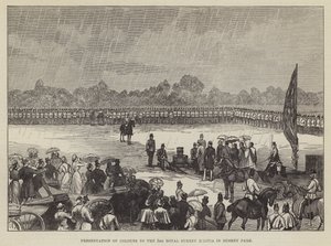 Presentation of Colours to the 3rd Royal Surrey Militia in Bushey Park by English School