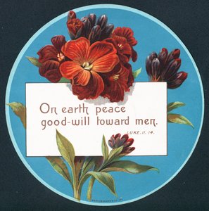 Primroses, Christmas Card by English School