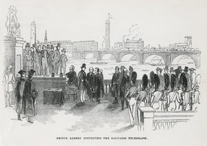 Prince Albert inspecting the galvanic telegraph by English School