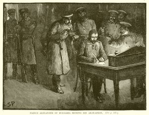 Prince Alexander of Bulgaria Signing his Abdication
