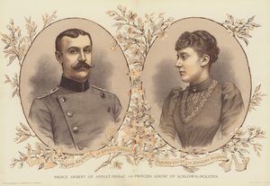Prince Aribert of Anhalt-Dessau and Princess Louise of Schleswig-Holstein by English School