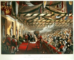 Princess Alexandra of Denmark Arriving in London on 7th March 1863 at The Bricklayers Arms Station with Her Future Husband, the Prince of Wales. 1863 by English School