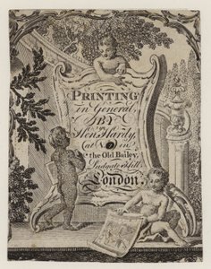 Henry Hardy Printer, trade card by English School