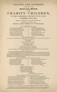 Programme of Psalms and Anthems by English School