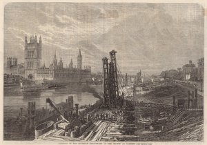 Progress of the southern Embankment of the Thames at Lambeth