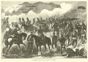 Prussian Army Corps moving on Sedan, September 1870 by English School