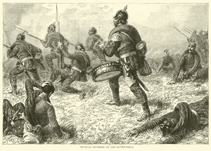 Prussian drummer on the battle-field, September 1870 by English School