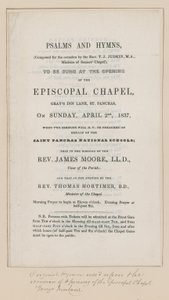 Psalms and Hymns to be Sung at the Episcopal Chapel by English School