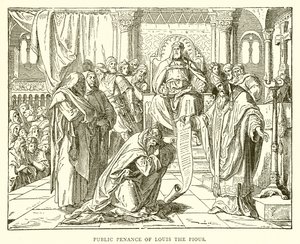 Public Penance of Louis the Pious by English School