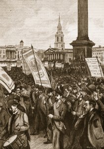 Public meeting in Trafalgar Square in commemoration of Bloody Sunday, 1892, illustration from Cassells Illustrated History of England by English School