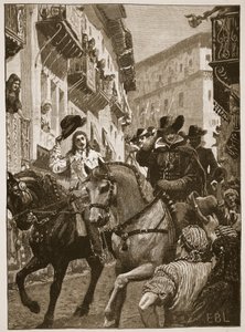 Public Reception of Prince Charles in Madrid, Illustration from Cassell