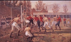 Public Schoolboys Playing Football by English School