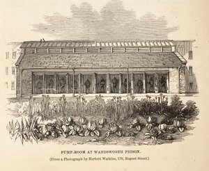 Pump-room at Wandsworth Prison, illustration from The Criminal Prisons of London and Scenes from Prison Life by Henry Mayhew and John Binny, pub. 1862 by English School