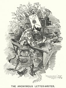 Punch cartoon: The Anonymous Letter Writer by English School