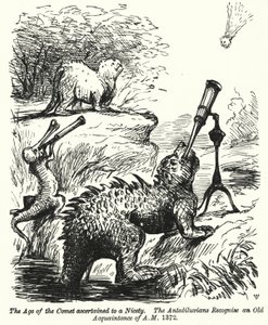 Dinosaurs Watching a Comet by English School